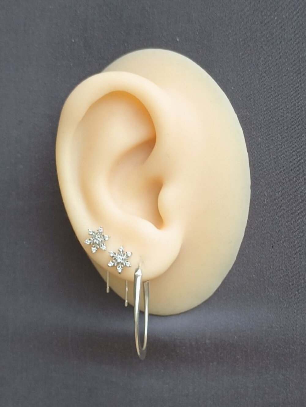 Sterling Silver Snowflake Threader Earrings, OS, New/never used